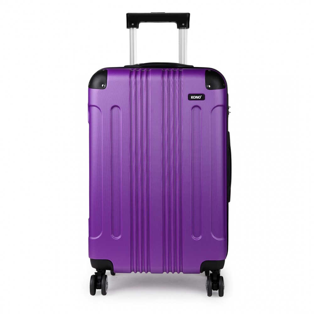 hard shell purple suitcase